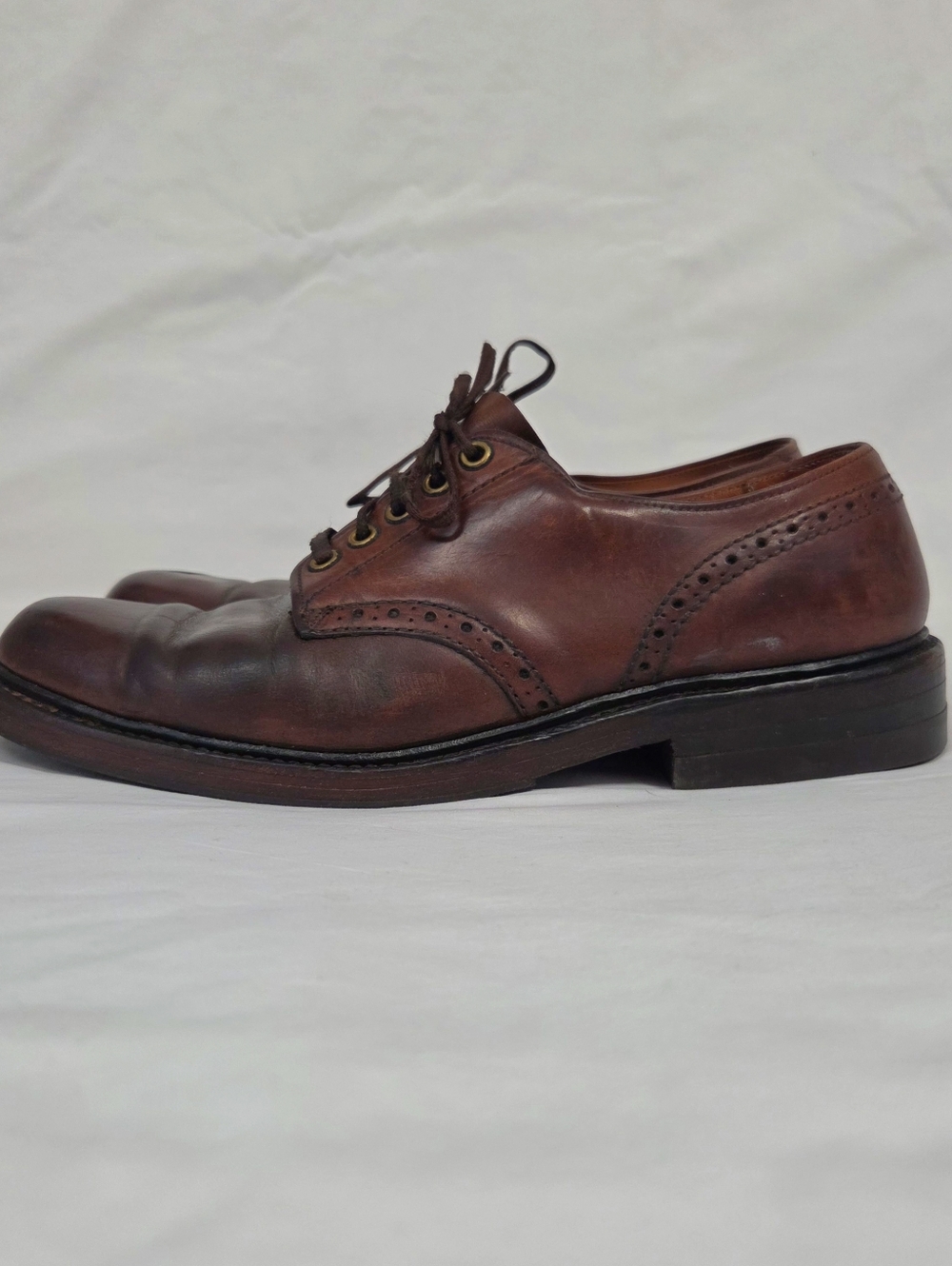 Vintage L.L. Bean Men's Cognac Leather Oxfords 7.5